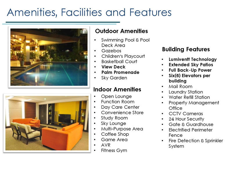 Amenities Facitilies and Features