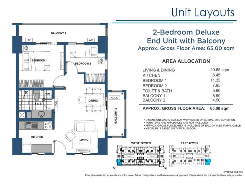 2 Bedroom Deluxe End Unit with Balcony